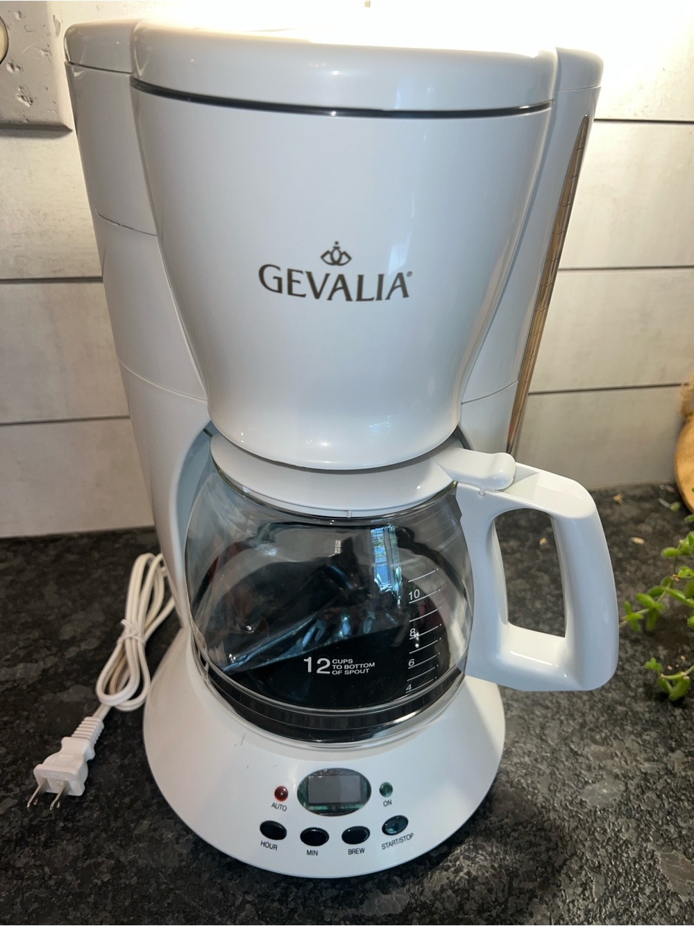 Gevalia  White 12-Cup Drip Coffee Maker. New in box. DISCONTINUED